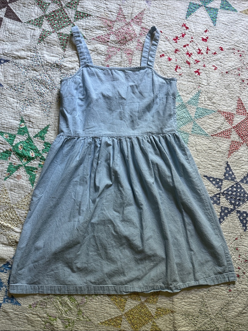 J. Crew Light Blue Cotton Chambray Strap Sundress